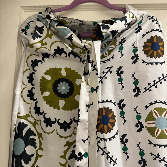 MANGO Printed Wide-Leg Pants – Size Small - Picture 2 of 8